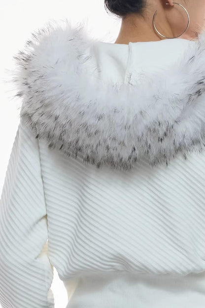 Jacke aus Twill mit abnehmbarem Pelzkragen
