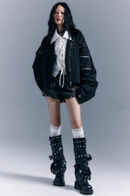 Vintage Oversized Bomber Jacket