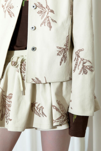 Thorns Embroidered Denim Jacket Set-Up