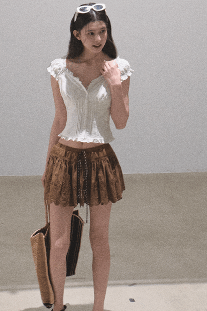 Lime Delight Bohemian Peplum Skirt