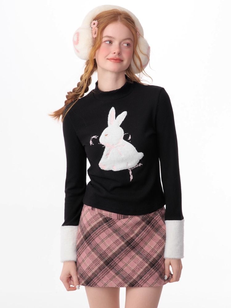 Plush Rabbit Red Bottom Knit Sweater