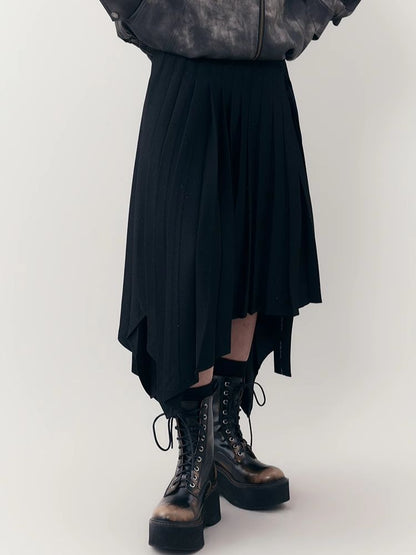 Irregular Mid-length Pleated Half-body Skirt