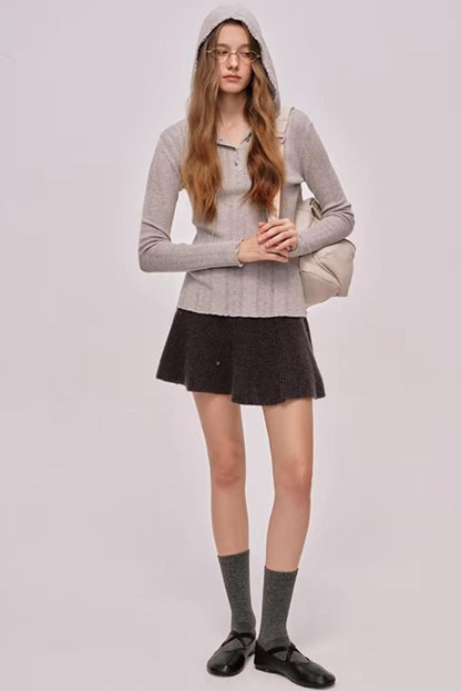 Sheep Wool Silk Hooded Sweater