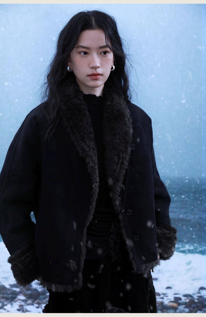 Black Velvet Suede Jacket