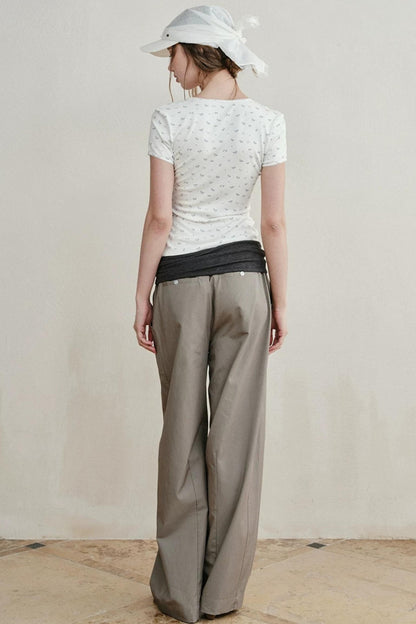 Knitted Elastic Cuffed Pants
