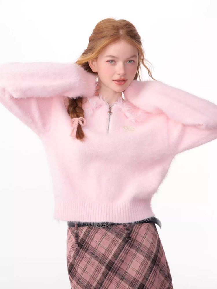 Thick wool polo neck sweater