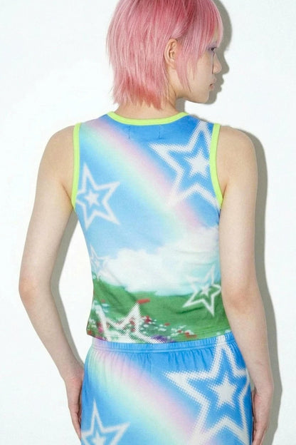 Amerikanisches Y2K-Tanktop mit Print