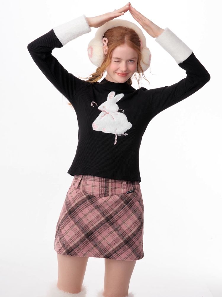 Plush Rabbit Red Bottom Knit Sweater