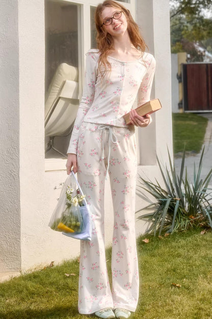 Blue Velvet Floral Top Set-Up