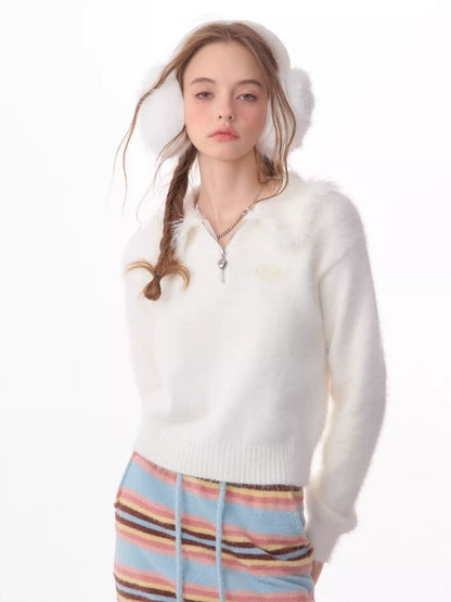 Thick wool polo neck sweater