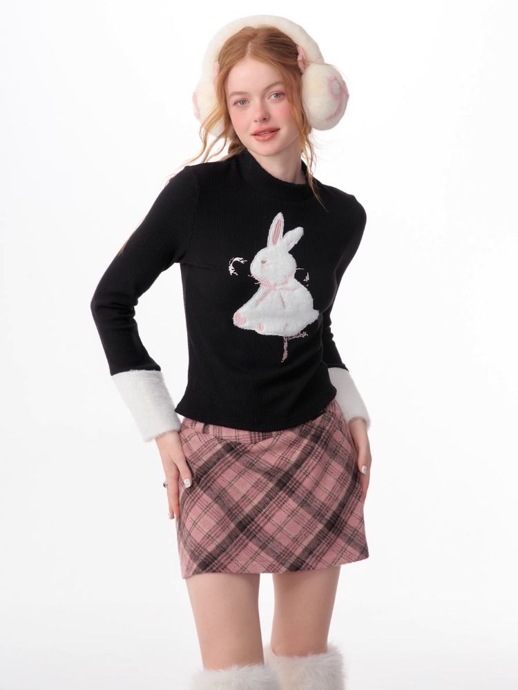 Plush Rabbit Red Bottom Knit Sweater