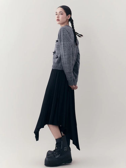 Irregular Mid-length Pleated Half-body Skirt