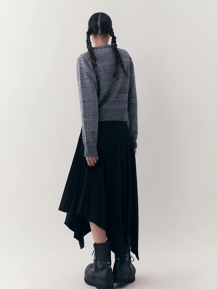 Irregular Mid-length Pleated Half-body Skirt