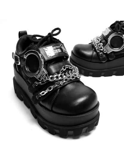 Y2K Handcuffs Velcro Platform Shoes