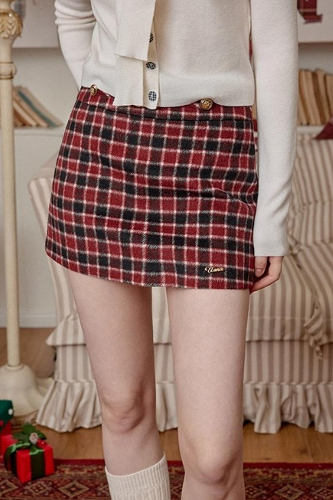 Retro Woolen A-Line Skirt