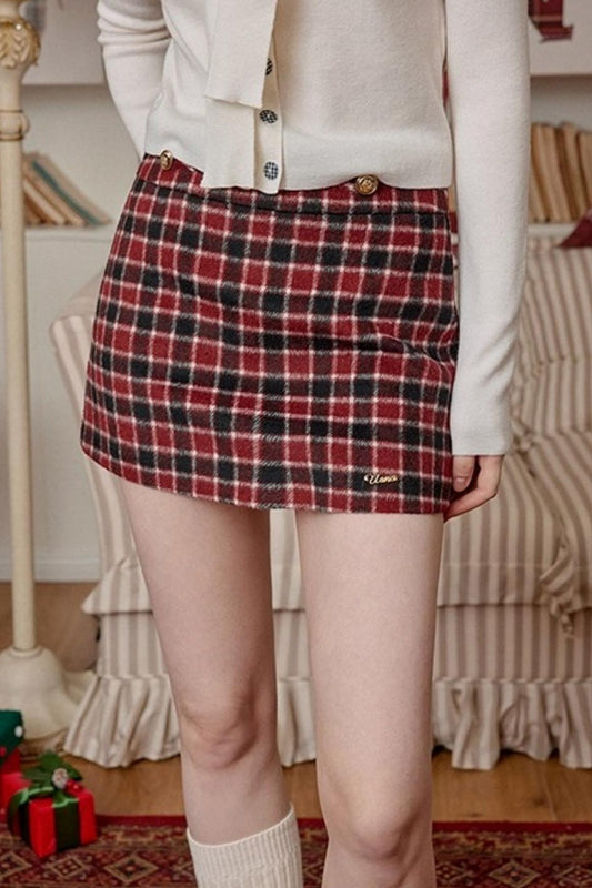 Retro Woolen A-Line Skirt