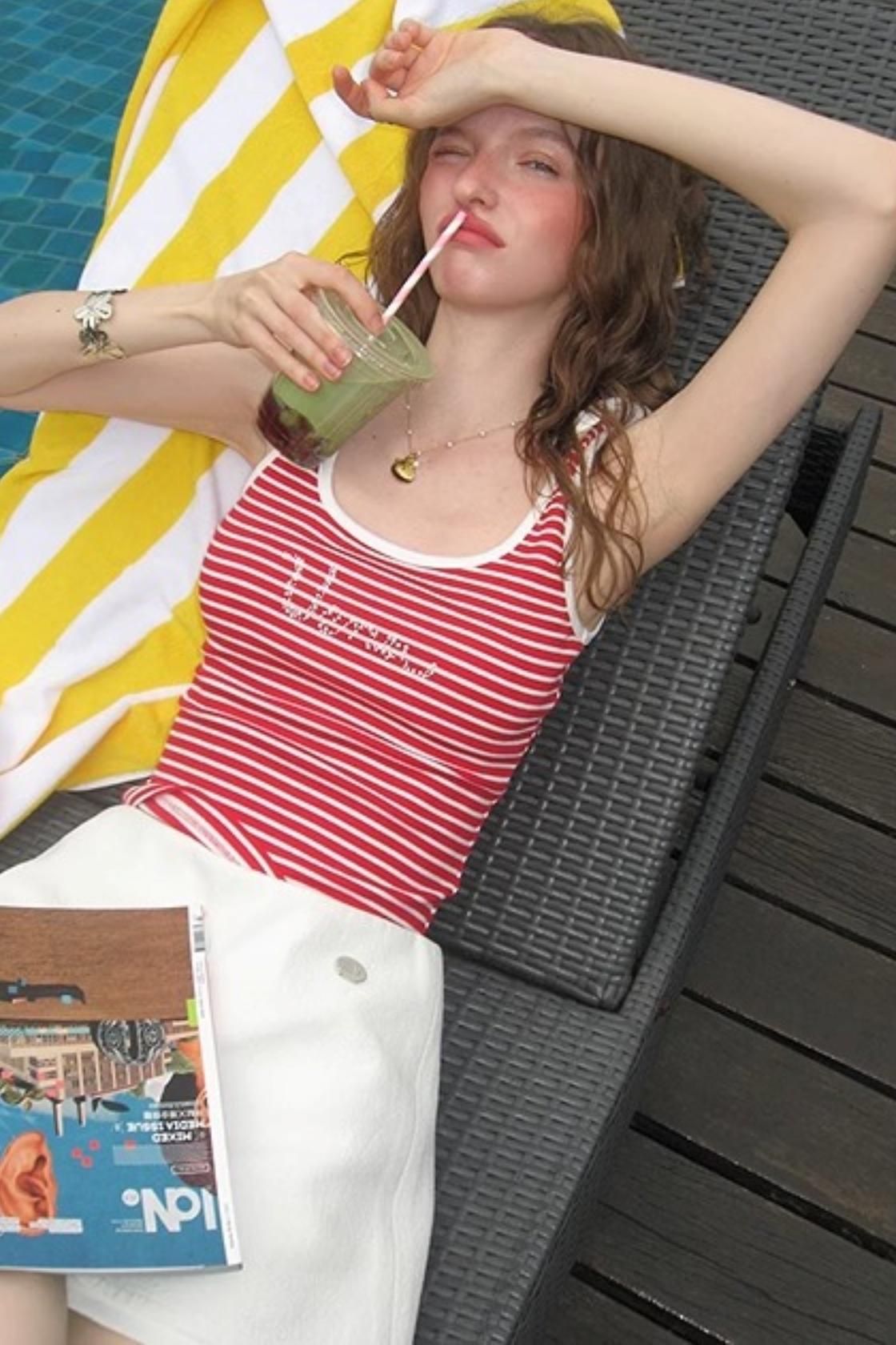 Rhinestone Striped Camisole