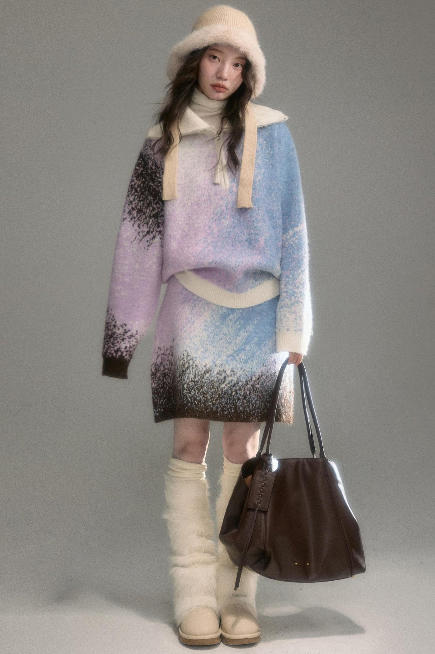 Gradient Wool Blend Winter Set-Up