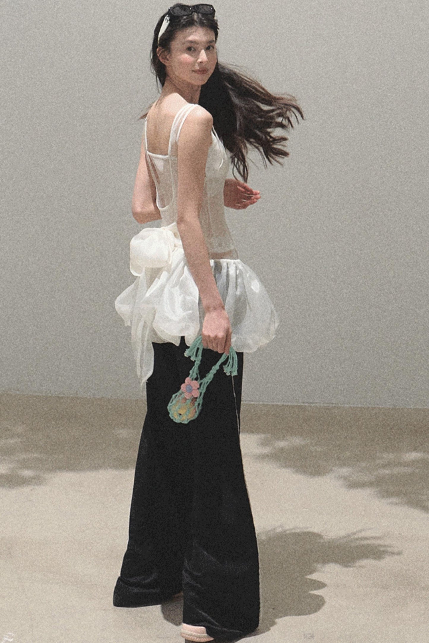 Butterfly Beaded Wrap Top