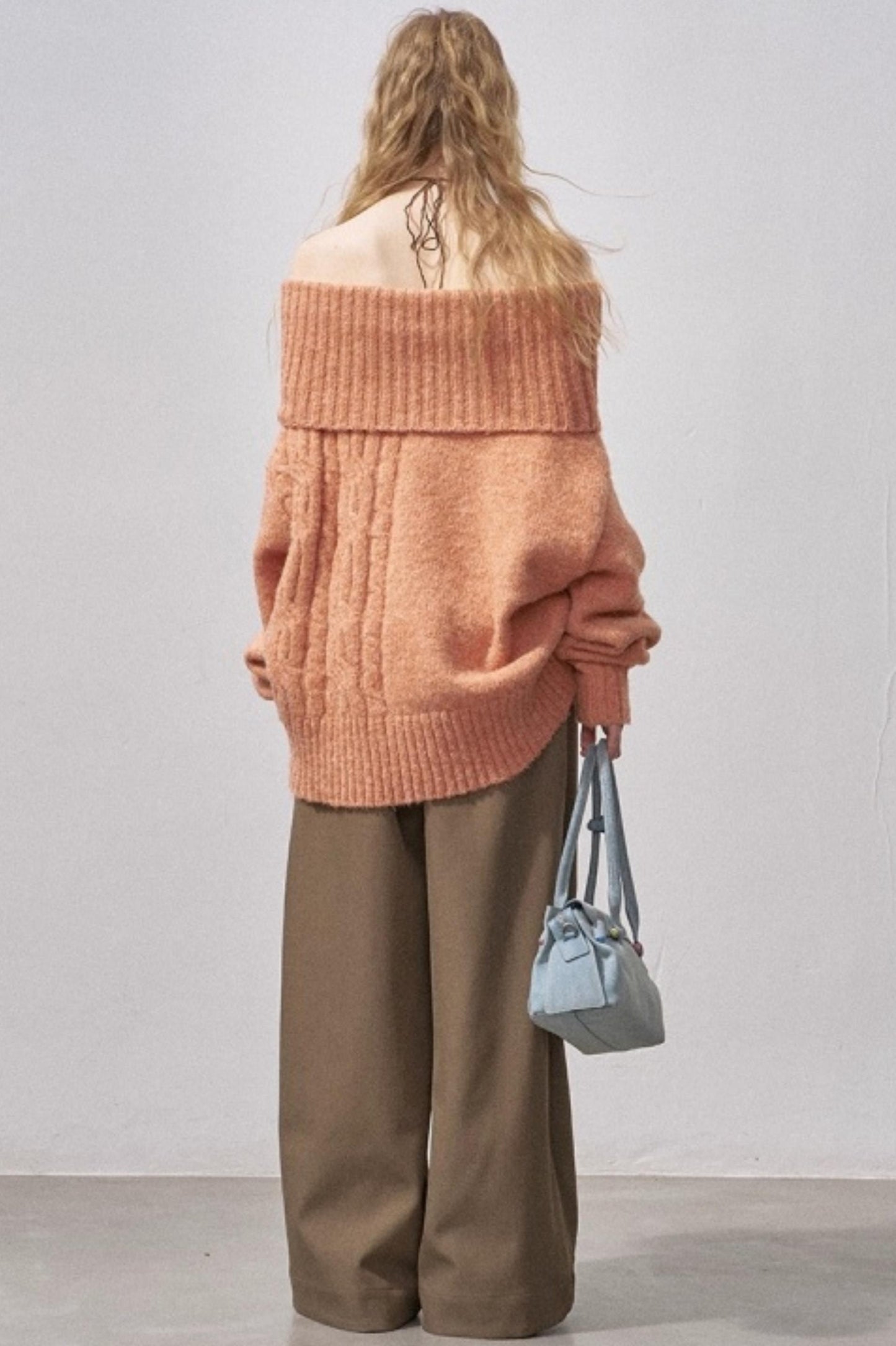 One-Shoulder Cable-Knit Sweater