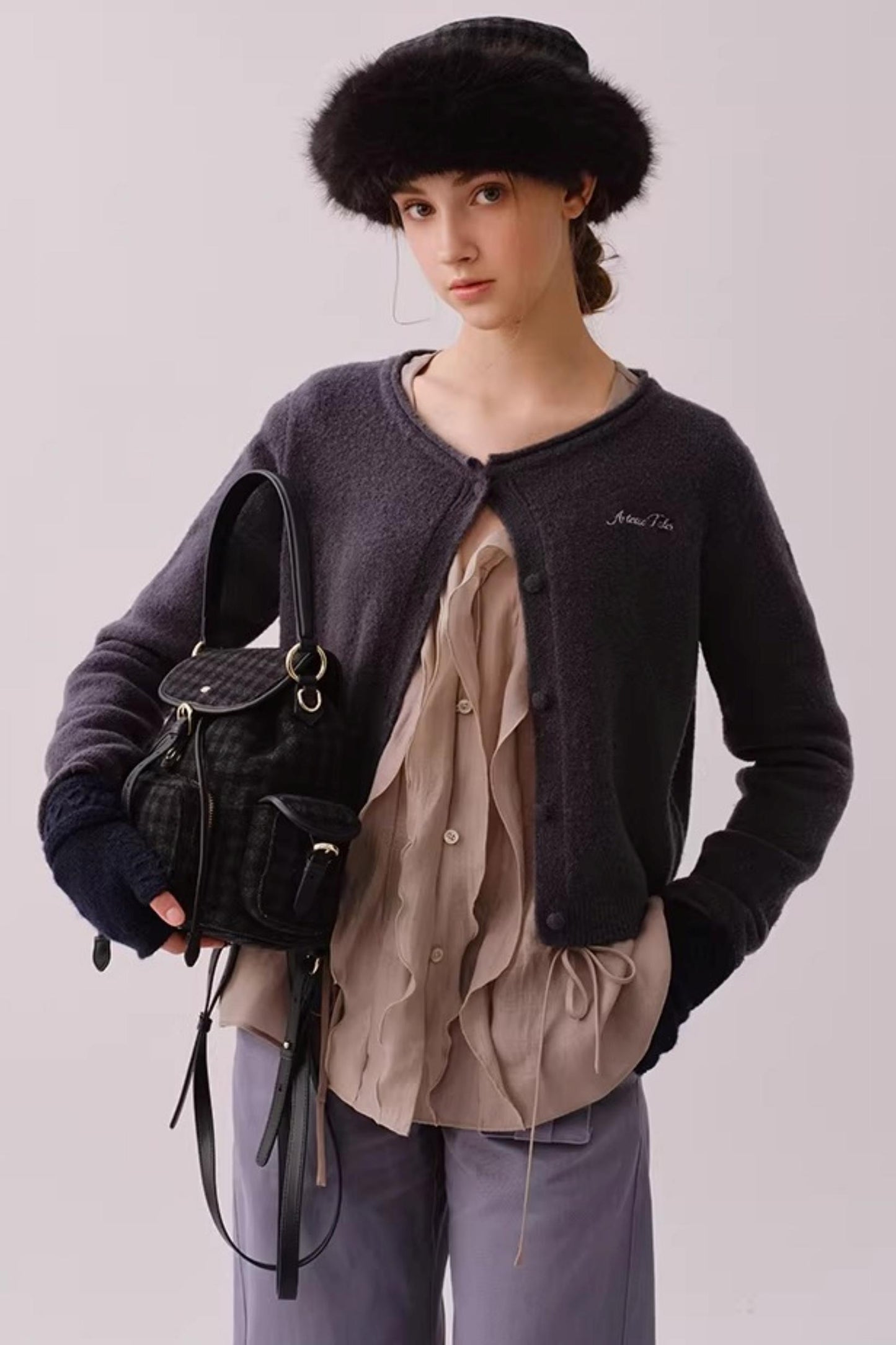 Reversible Faux Fur Beret Hat