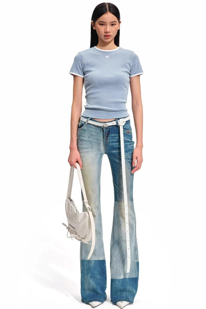 Reit-Sand-gewaschenes T-Shirt