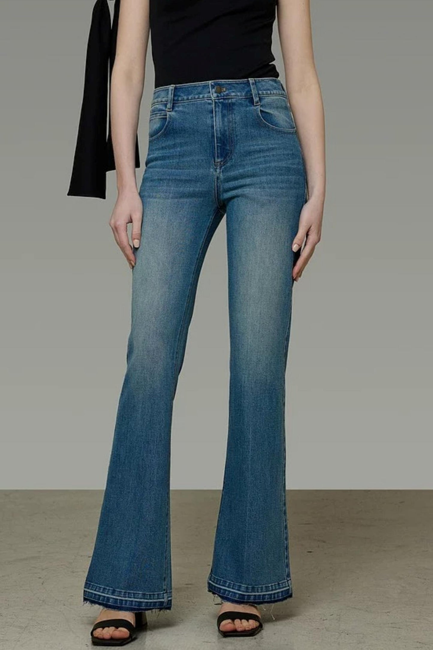French Flared Denim Pants