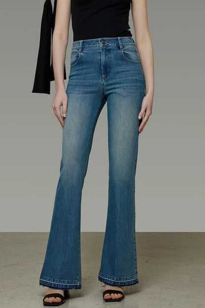 French Flared Denim Pants