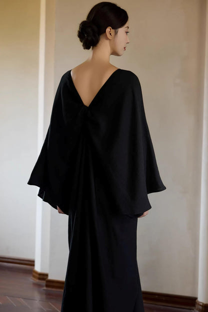 Black Ethereal Batwing Dress