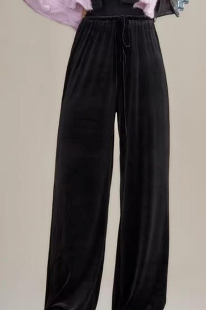 Swan Velvet Wide-Leg Pants