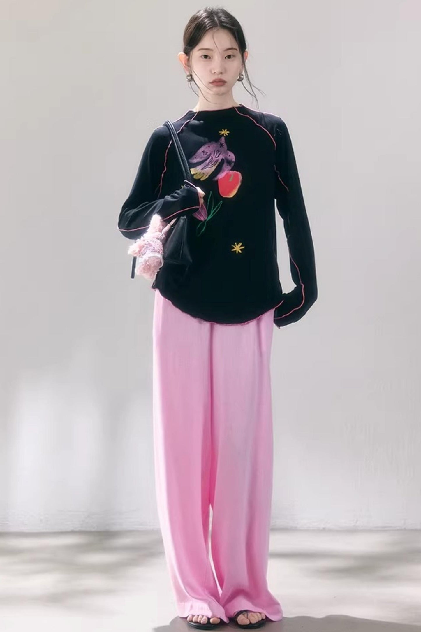 Linen Blend Wide-Leg Pants