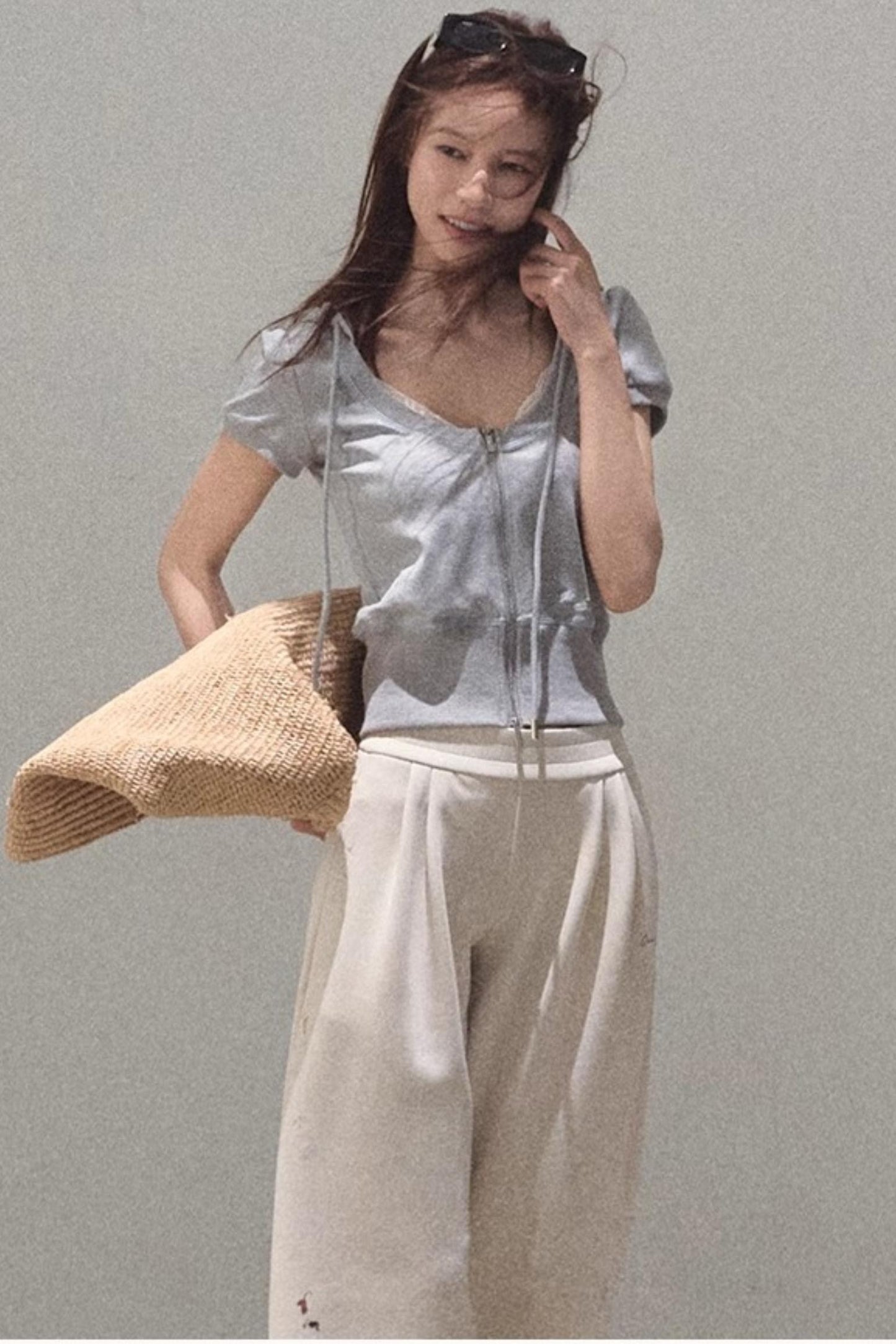 Color-Block Hooded Cardigan