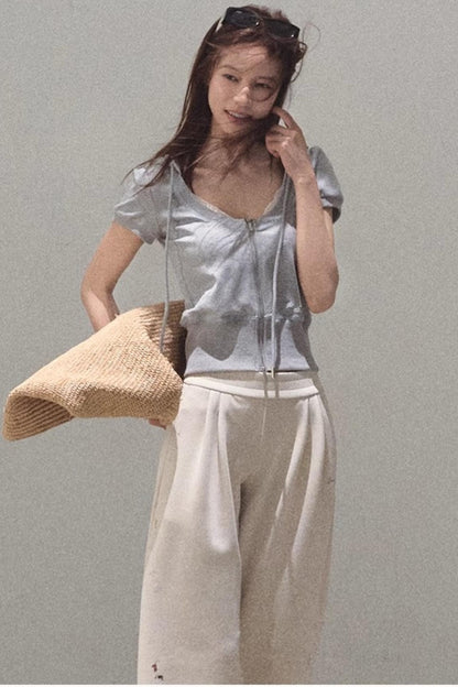 Color-Block Hooded Cardigan