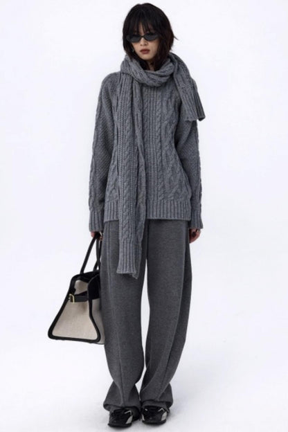 Vintage Paris Gray Knit Scarf