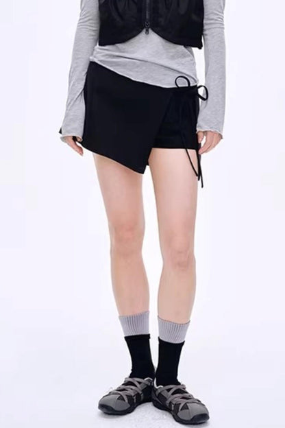 Side Slit Bow Pants Skirt
