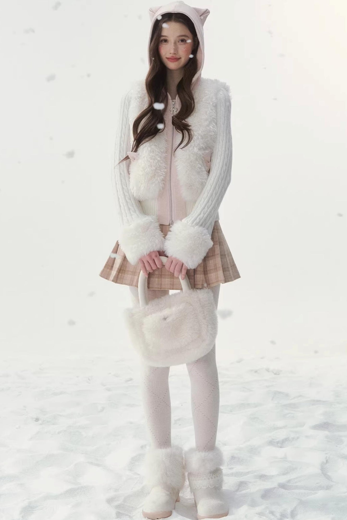 Eco-Friendly Fur Patchwork Jacket
