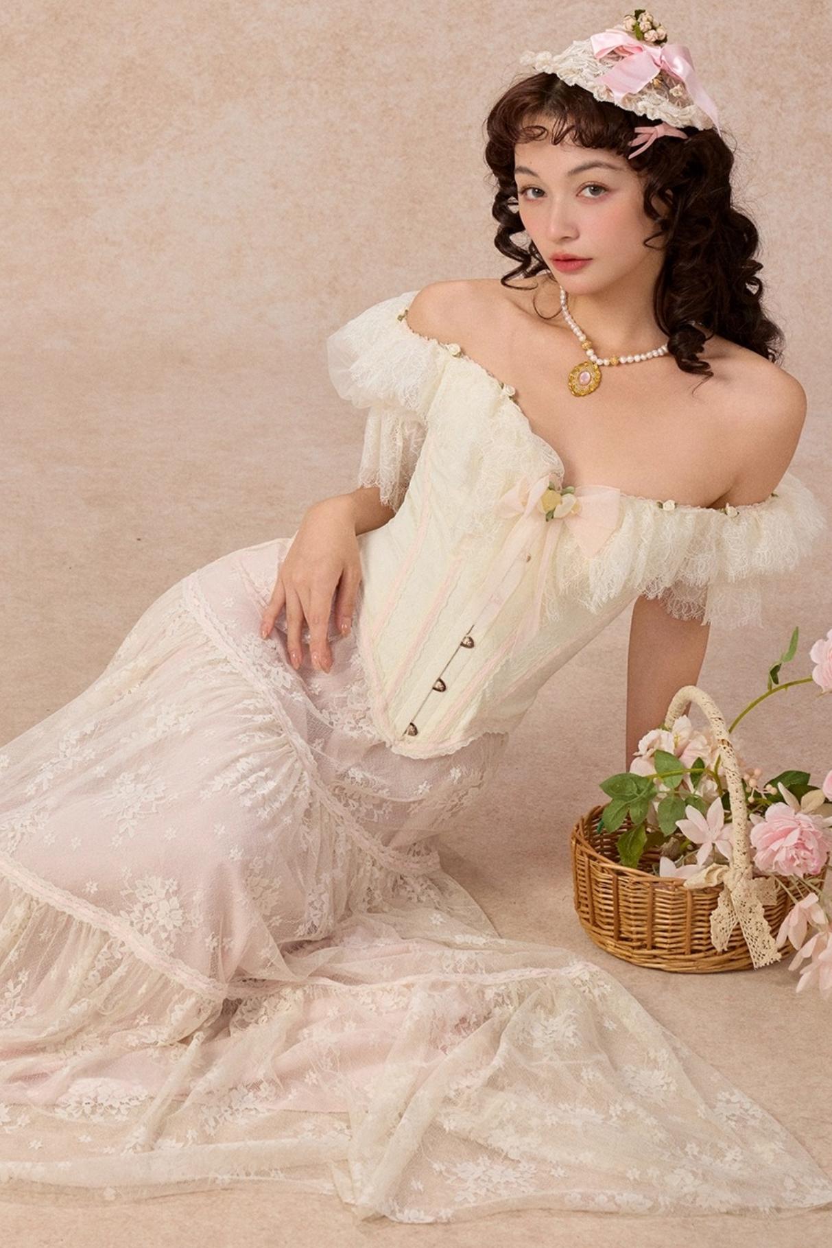 Morning Dew Lace Skirt Set-Up