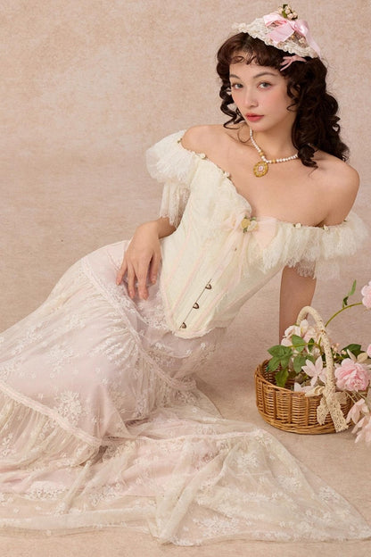 Morning Dew Lace Skirt Set-Up