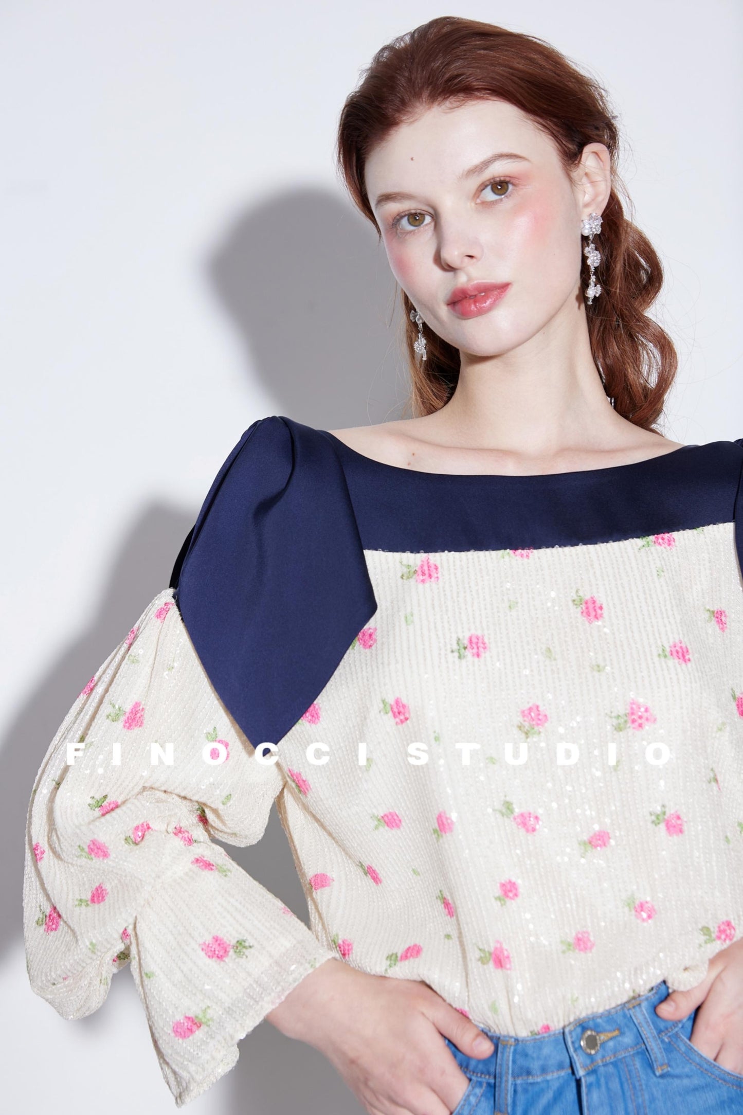 Sequin Rabbit Sleeve Shirt