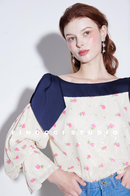 Sequin Rabbit Sleeve Shirt