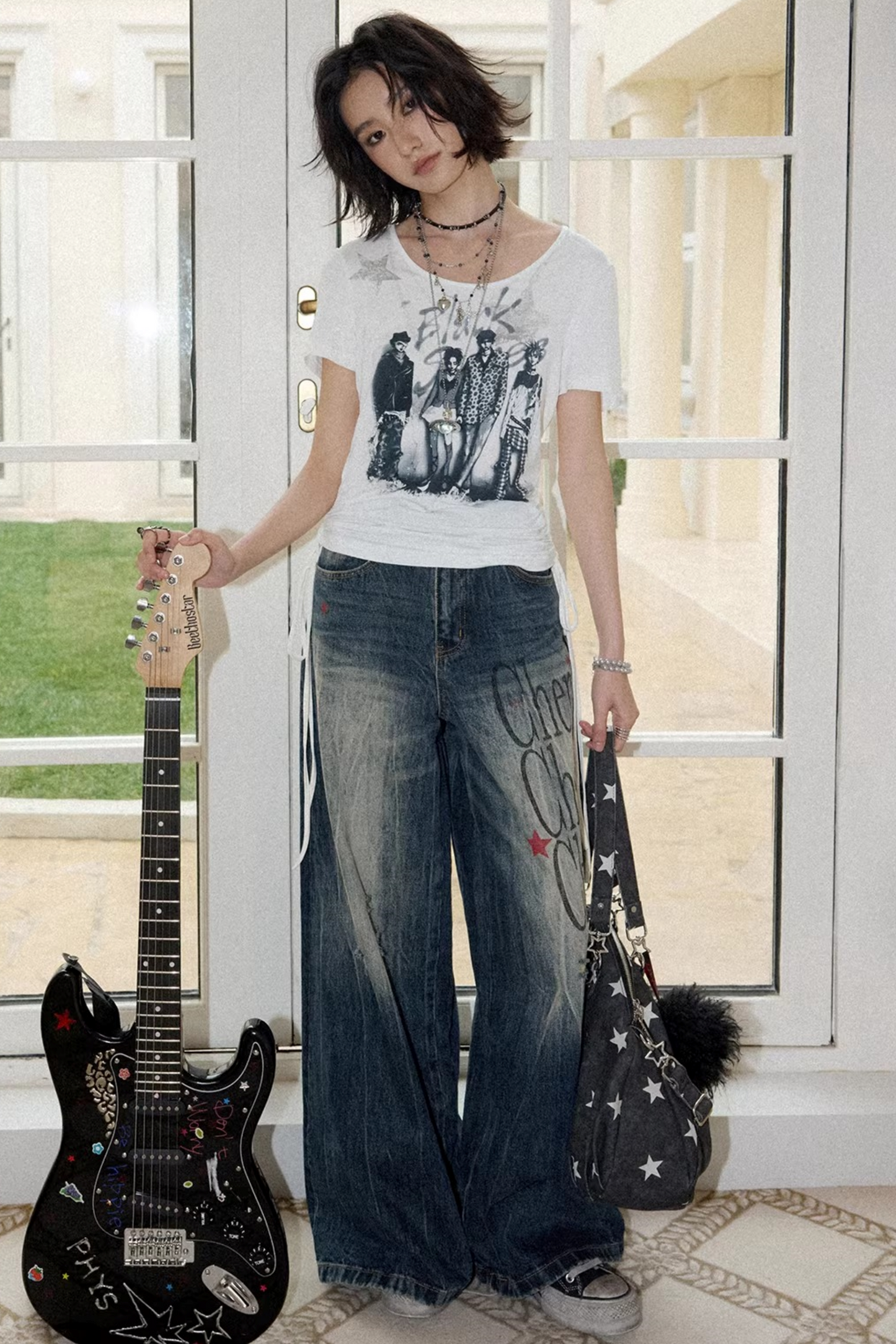 High-Waisted Flared Jeans