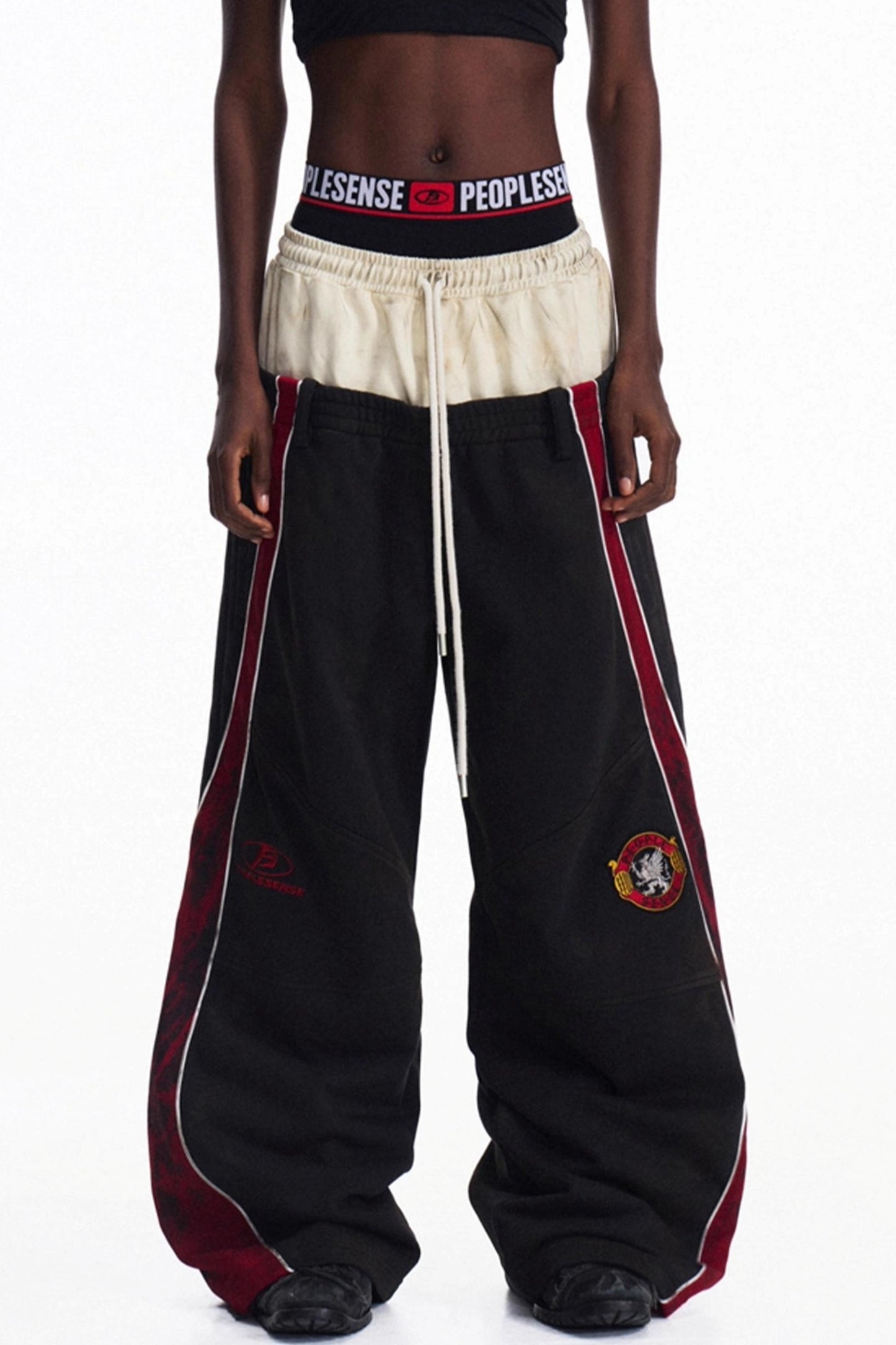 Racing Contrast Wide-Leg Trousers