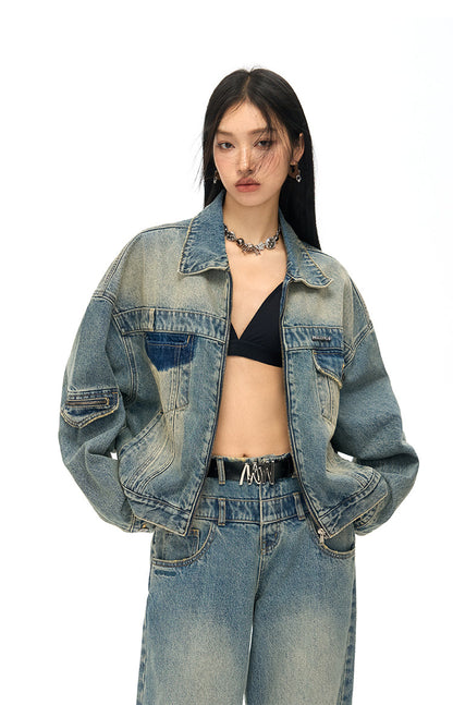 Oversized Washed Denim Jacket