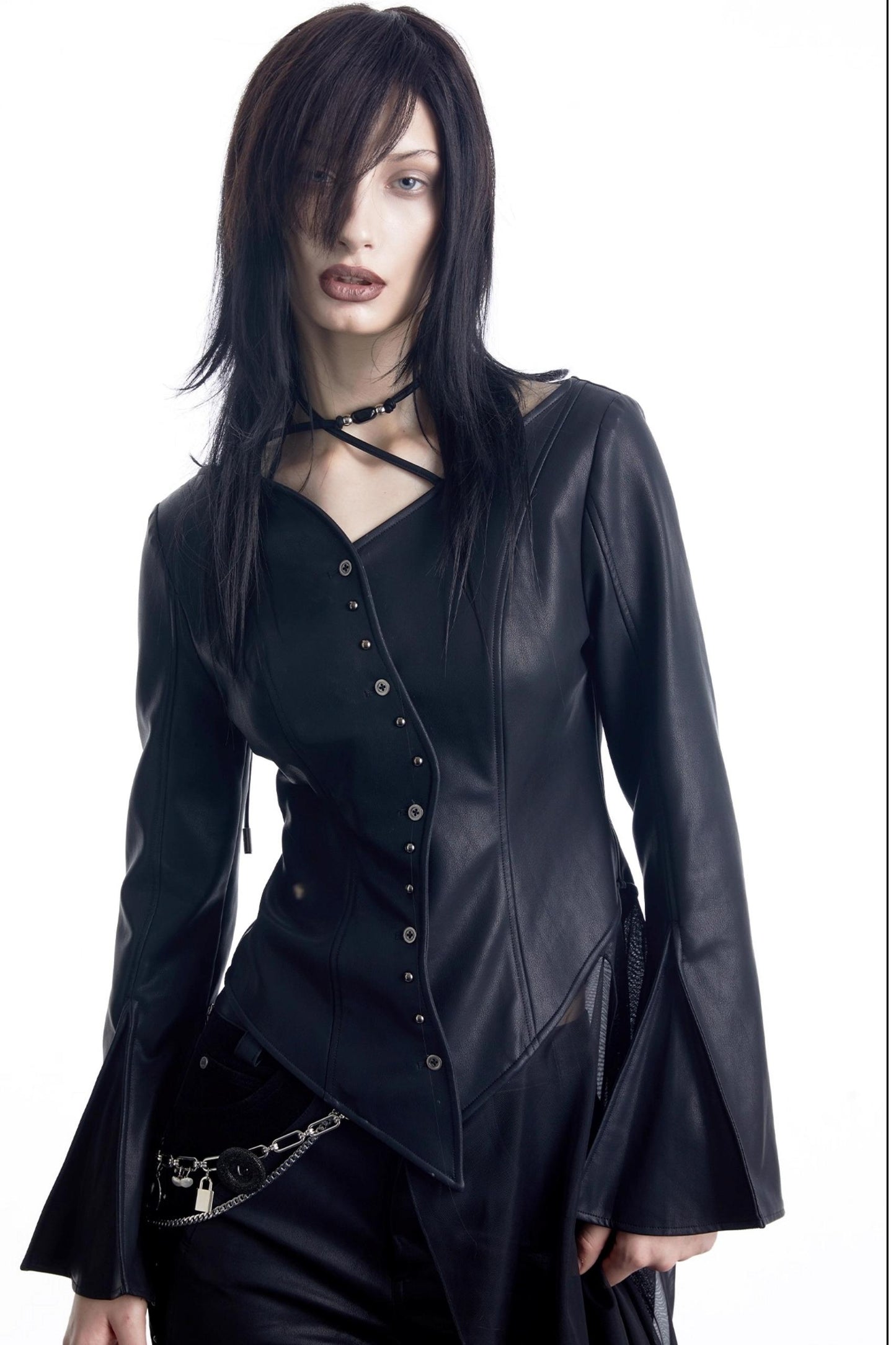 Urban Leather Flared Shirt