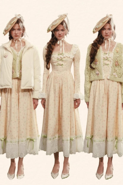 French Floral Pastoral Dress Set-Up