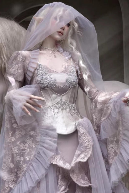 Moonlight Silver Corset Top Set