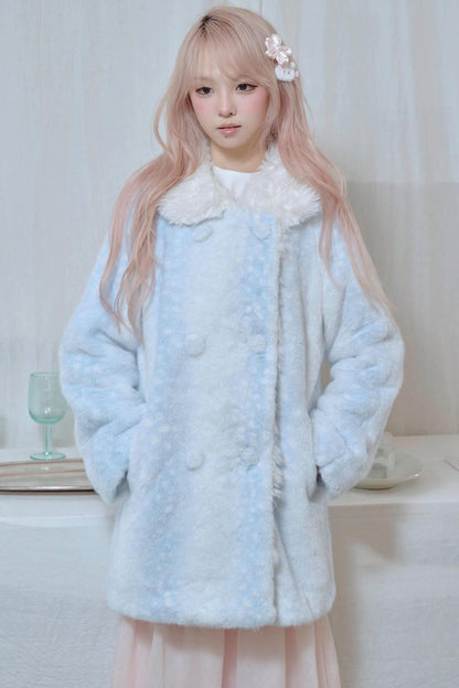 Fawn Print Rabbit Fur Coat
