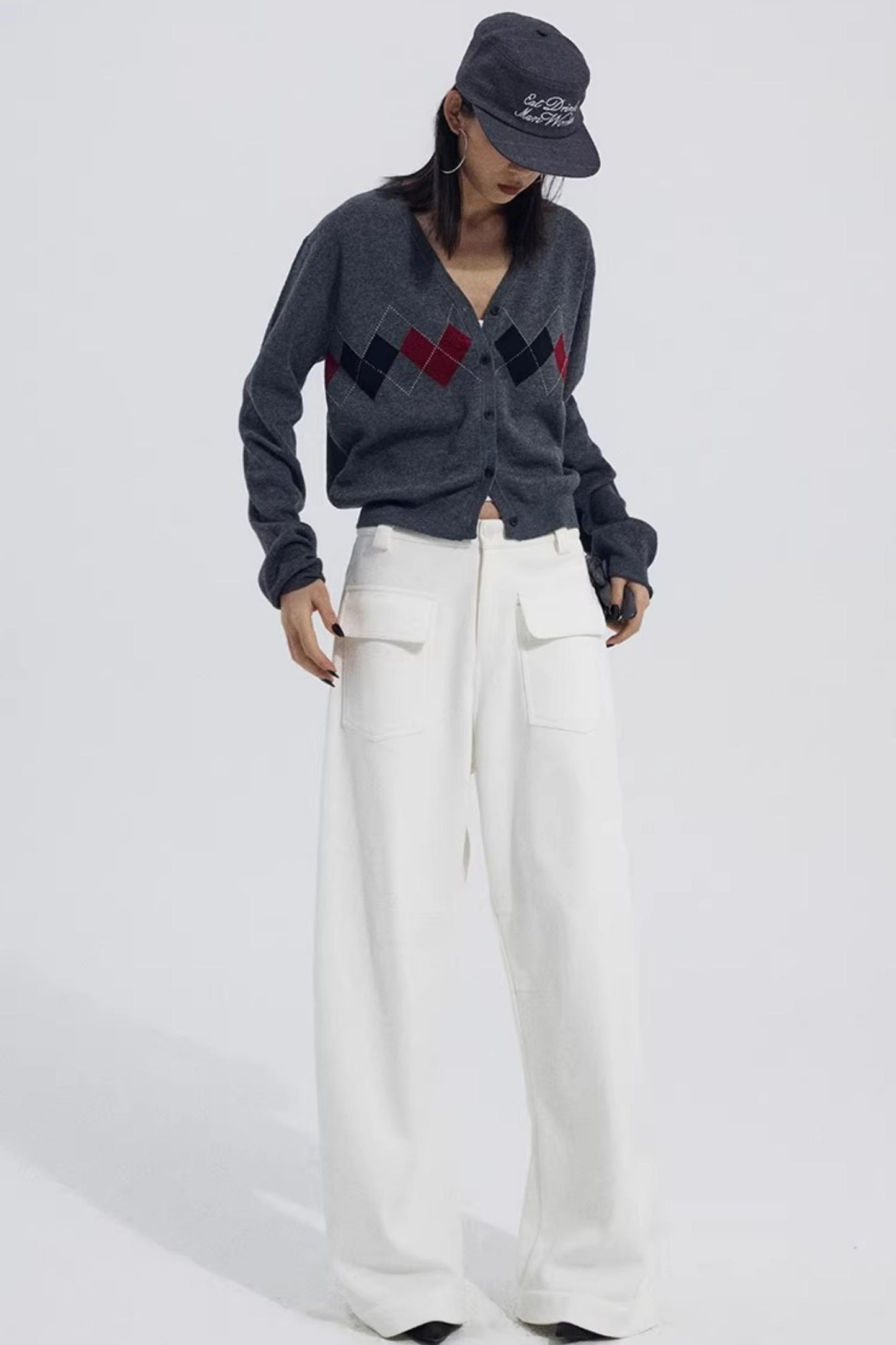 Strickjacke mit Herzmuster aus Wollmischung