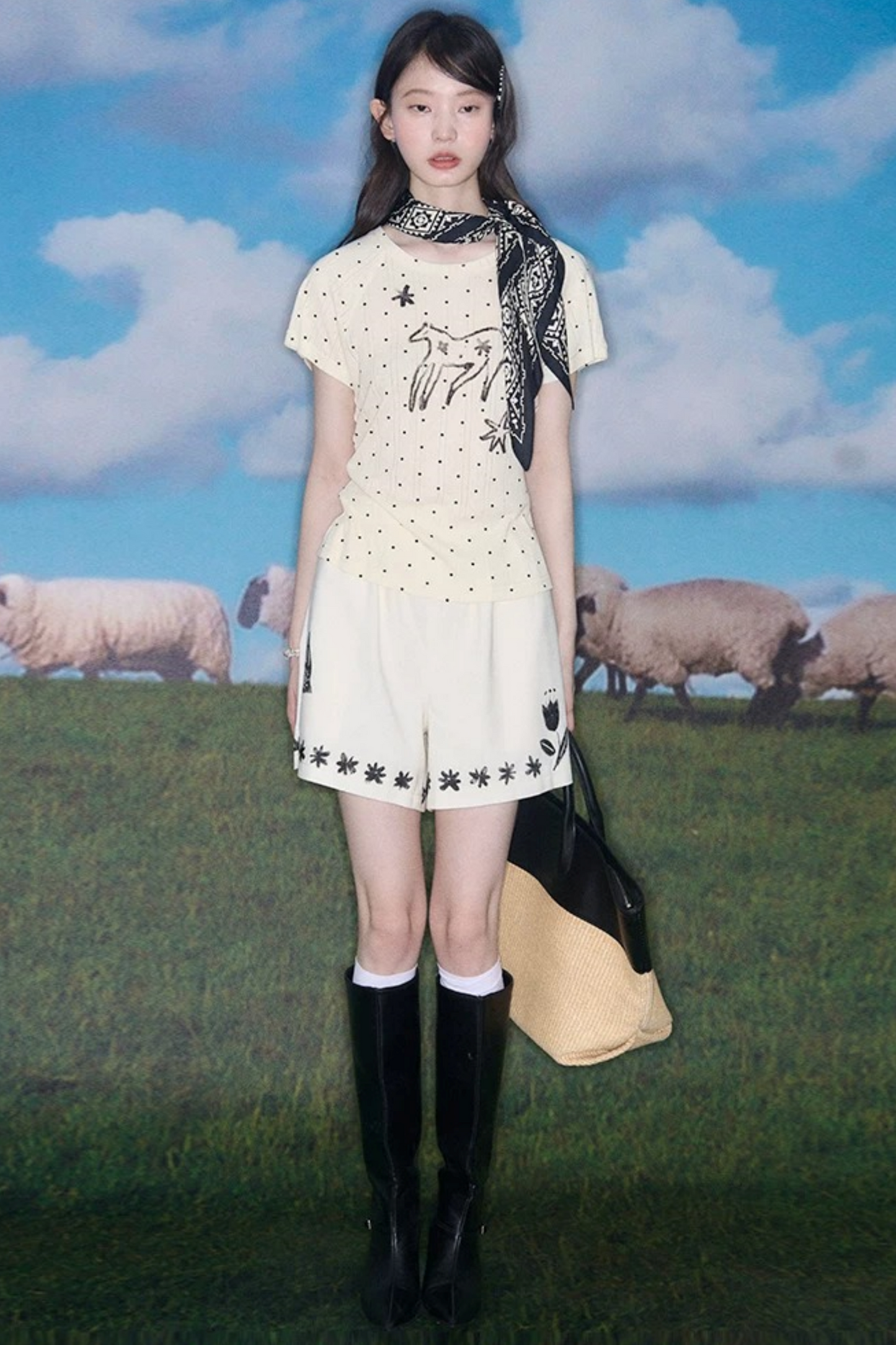 Starburst Polka Dot Raglan T-Shirt