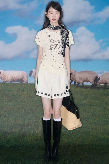 Starburst Polka Dot Raglan T-Shirt